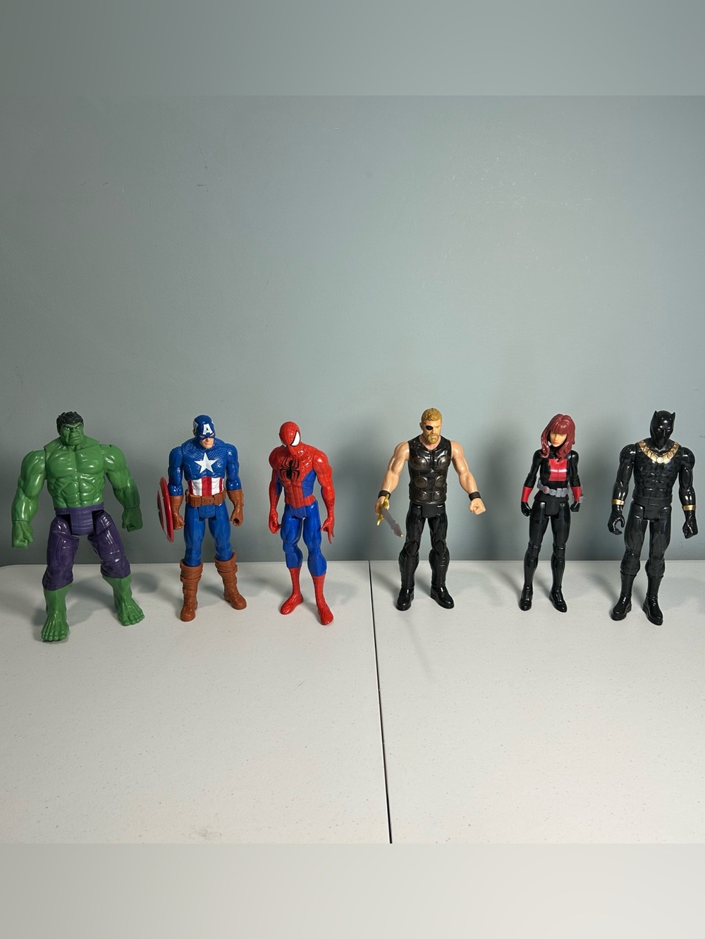 Marvel Superhero Action Figure Lot Spider-Man Black Panther Capt America Hulk